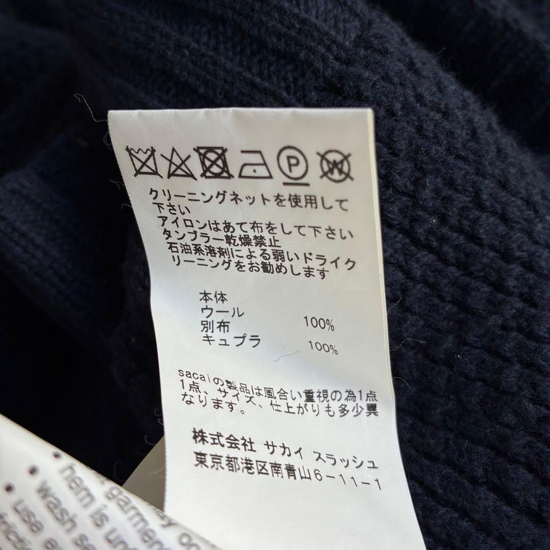 sacai サカイ 長袖フリンジニット ダークネイビー サイズ3 - メルカリ