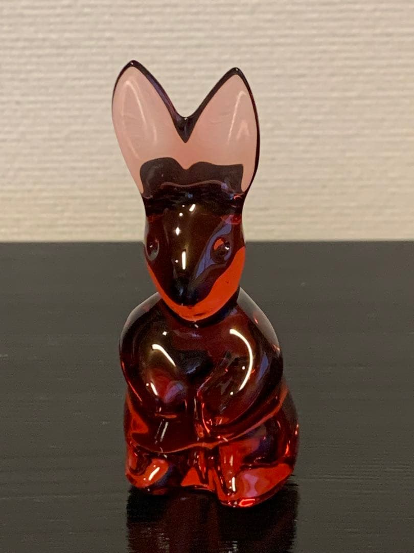 本日限定特別価格♪美品/Baccarat クリスタル　可愛い赤いラビット☆ バカラ（Baccarat） クリスタルフィギュア ブルーム レッド 9cm