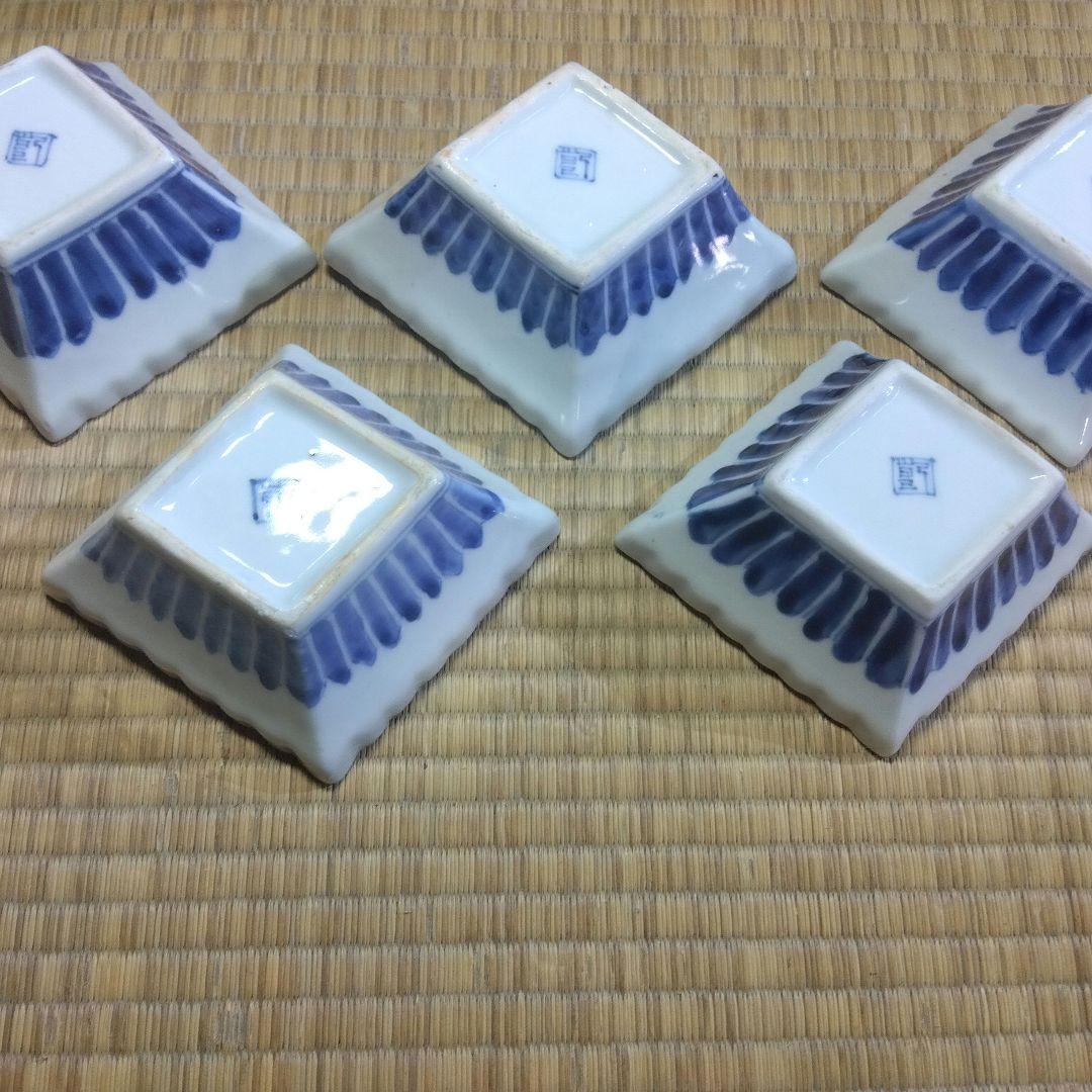 古伊万里 染付輪花菱形向付5客 お店使い 会席 美品 箱入 - メルカリ