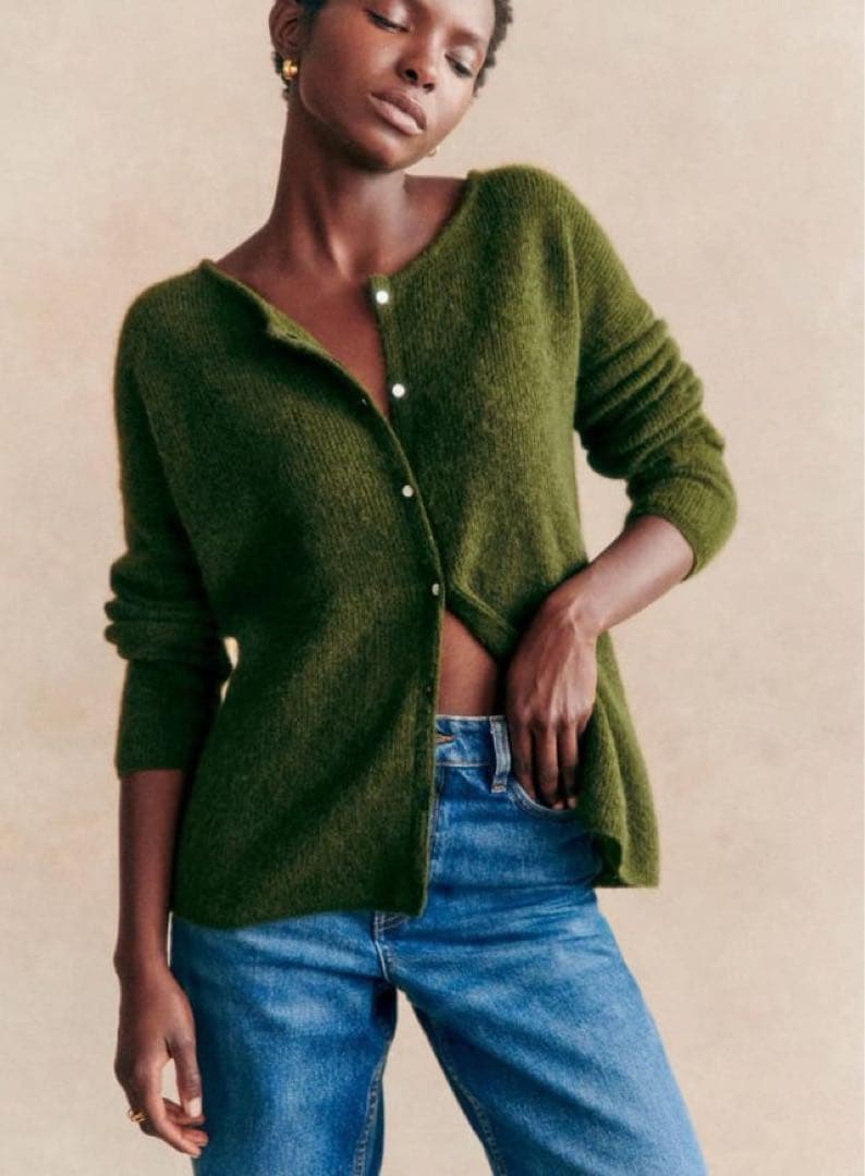 Sezane gaspard カーディガン Gaspard Cardigan - Light Beige - Super kid mohair - Sézane