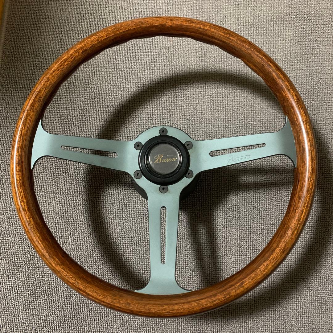 当時物　Baron バロン　ウッド　ステアリング　34π 当時物 Baron バロン ウッド ステアリング 34π - メルカリ