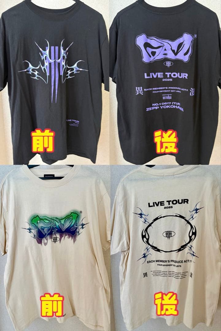 the GazettE 異演 Tシャツまとめ売り LIVE TOUR 2025 -HERESY LIMITED- EACH MEMBER'S PRODUCE ACT:1 異演