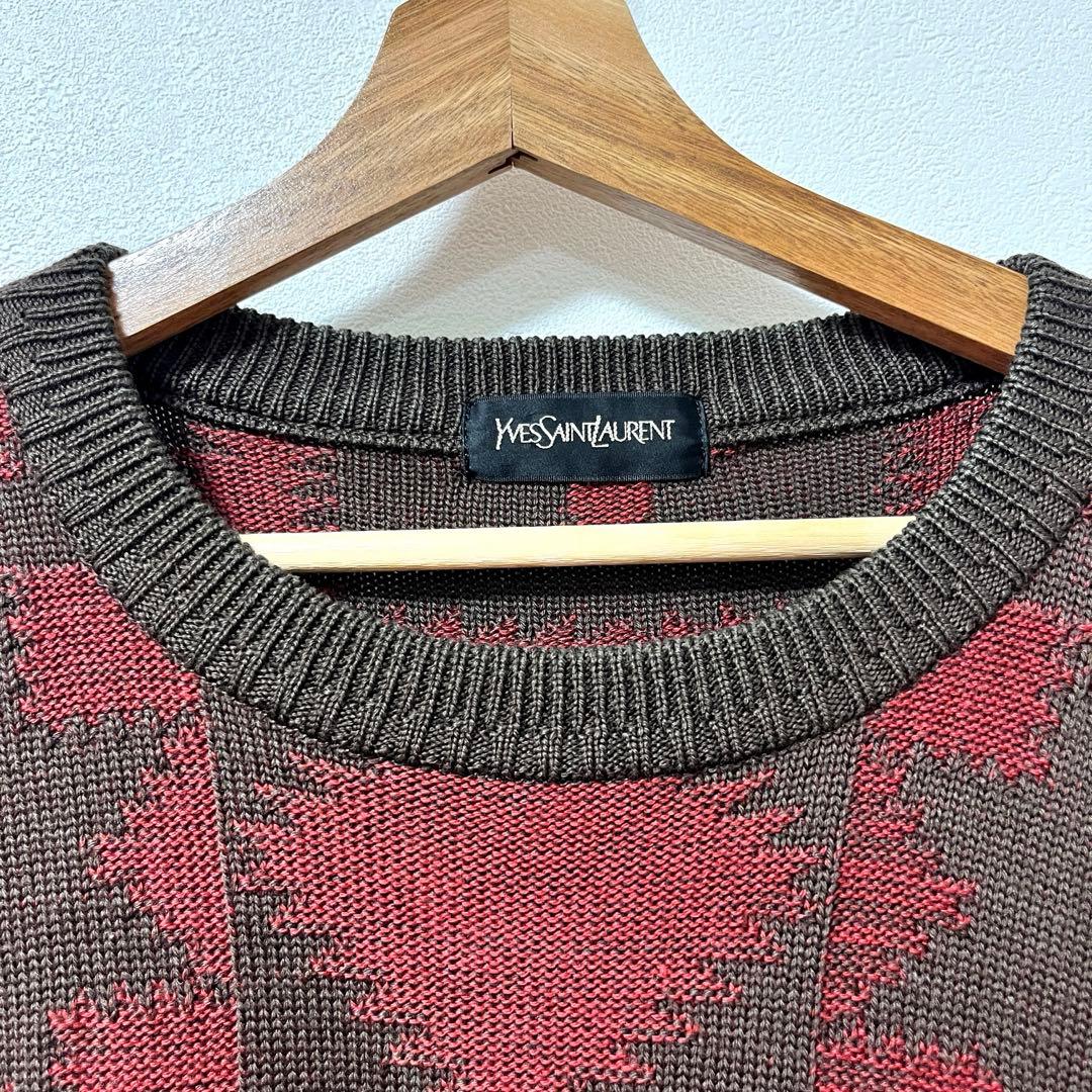 《Yves Saint Laurent》OLD 90-00's 総柄ニット