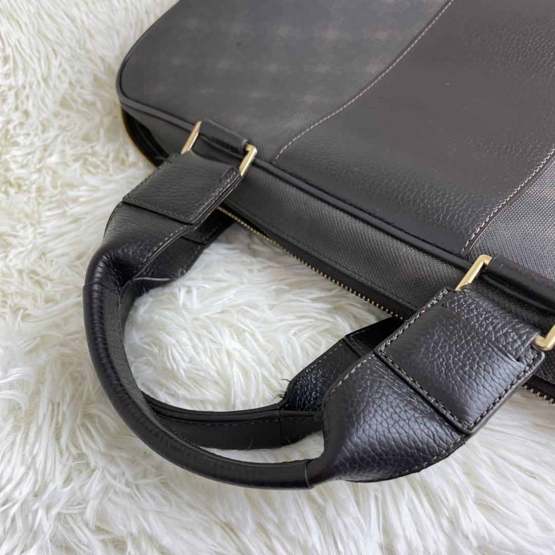 美品 ダンヒル ビジネスバッグ ブリーフケース 2way PVC レザー A4可の