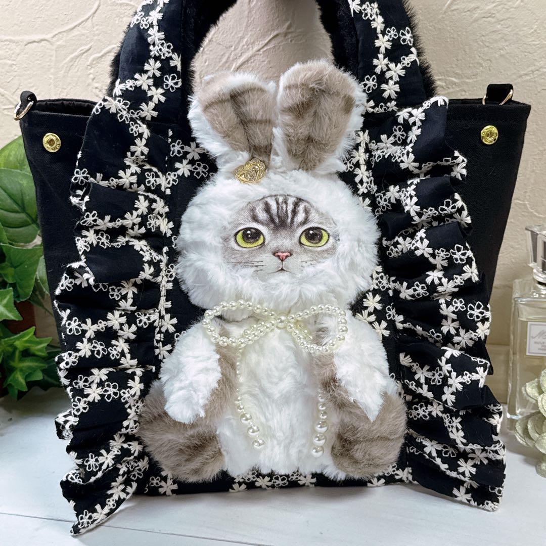 ゆ*ら様 コヤンイサムチョン♡訳あり！さば猫ちゃんの形が変わる帆布＆フリルトート コヤンイサムチョン☆トートバッグ - メルカリ