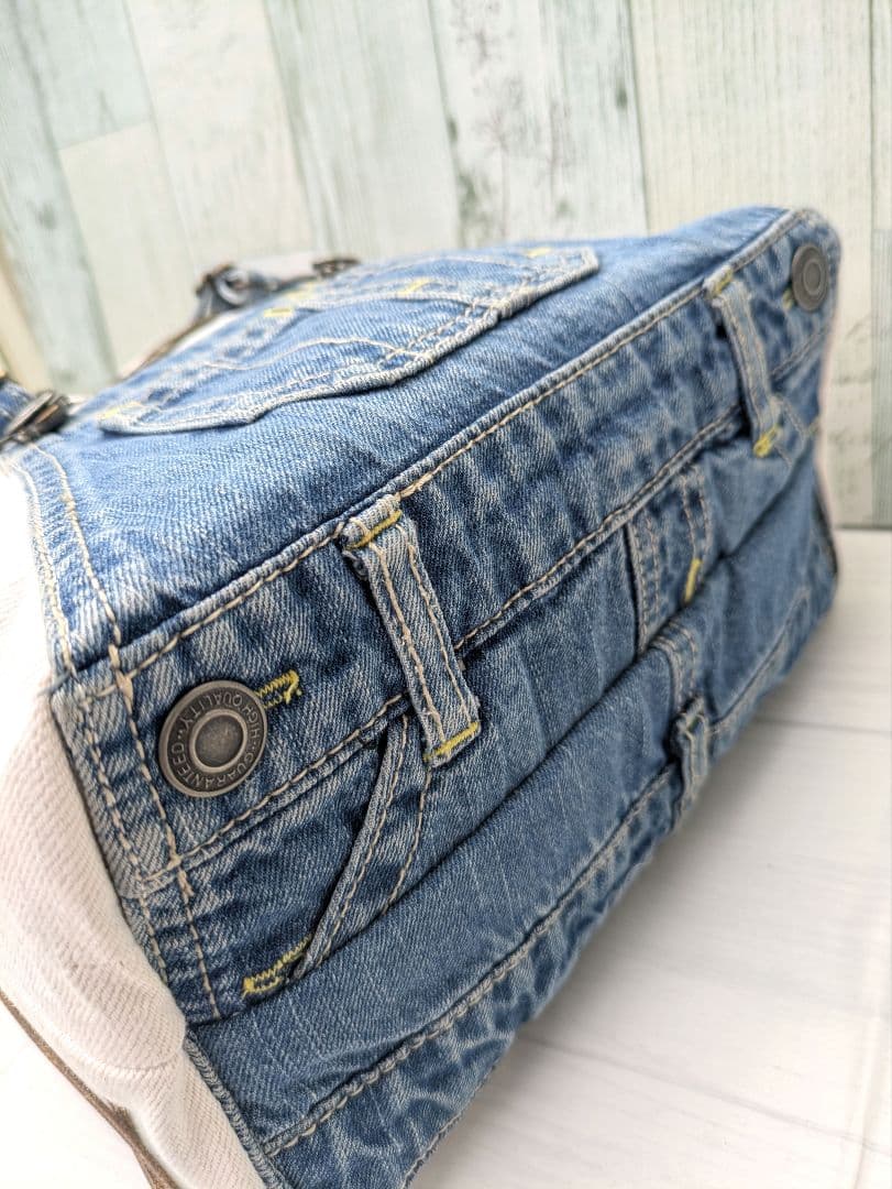 デニムリメイク 巾着トートバッグ ＊オーバーオール＊ ダメージ - メルカリ