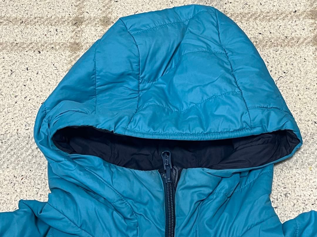 mont-bellダウンジャケット 水色 短丈 リバーシブル おーた着 - メルカリ