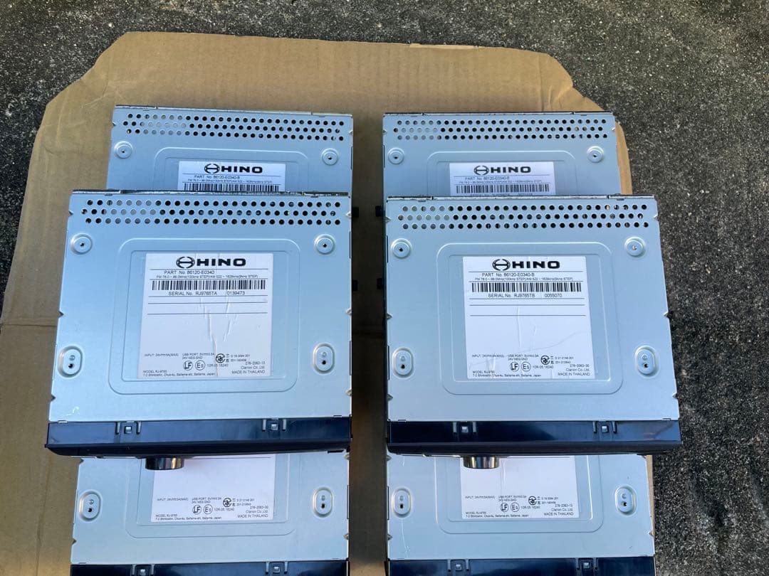 日野トラック24vの1DINラジオ USB Bluetooth対応6個まとめ売り 日野純正 24V 1DIN オーディオ クラリオン製 CD USB AUX Bluetooth 18