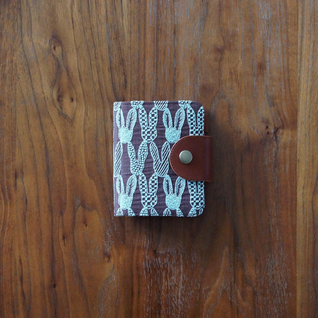 ミナペルホネン　ポンピア　ブラウン×ライトブルー　ミニ5システム手帳 ミナペルホネン ポンピア ブラウン×ライトブルー ミニ5システム手帳