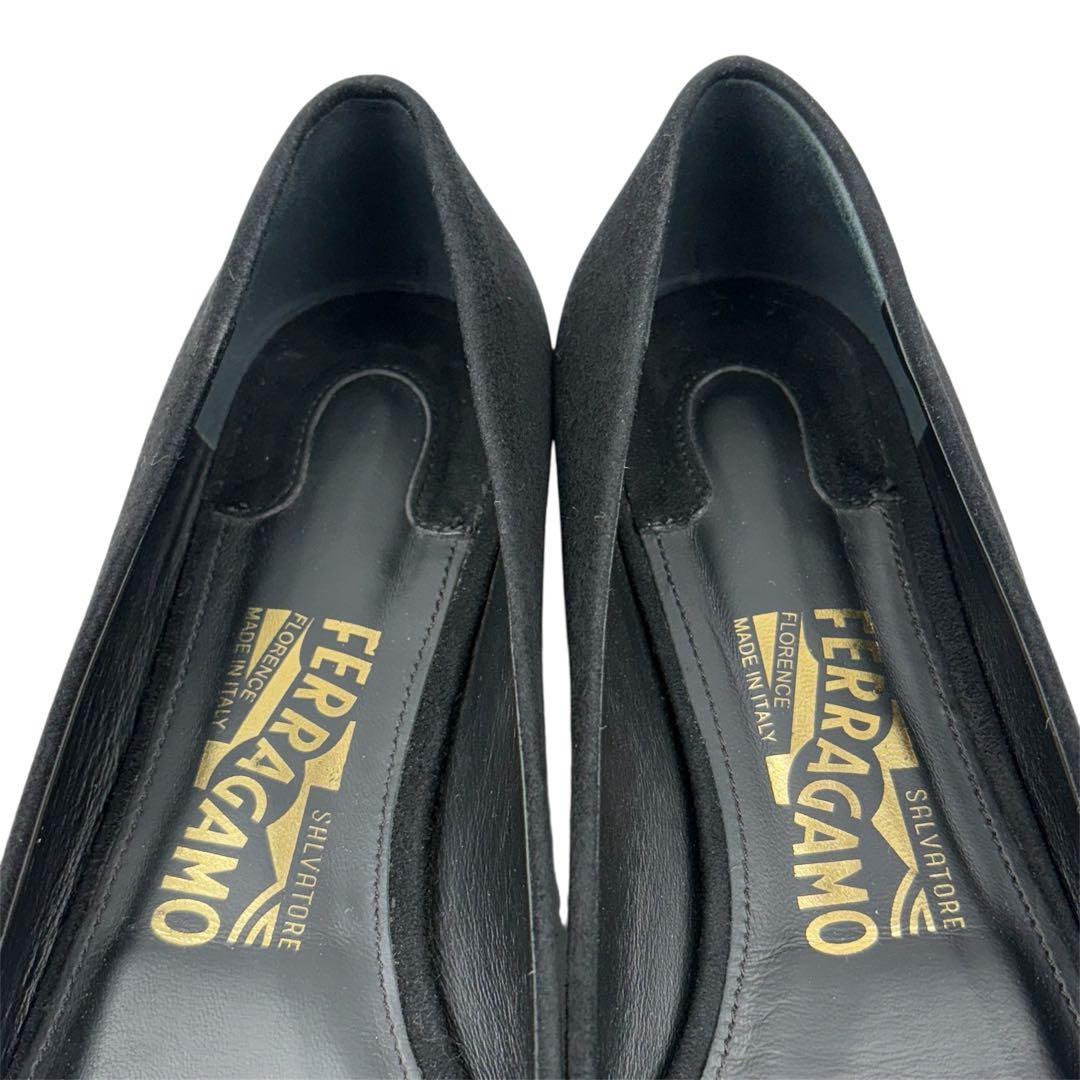 【極美品】サルヴァトーレフェラガモ　24cm　6.5D ヴァリナ　ファー　黒