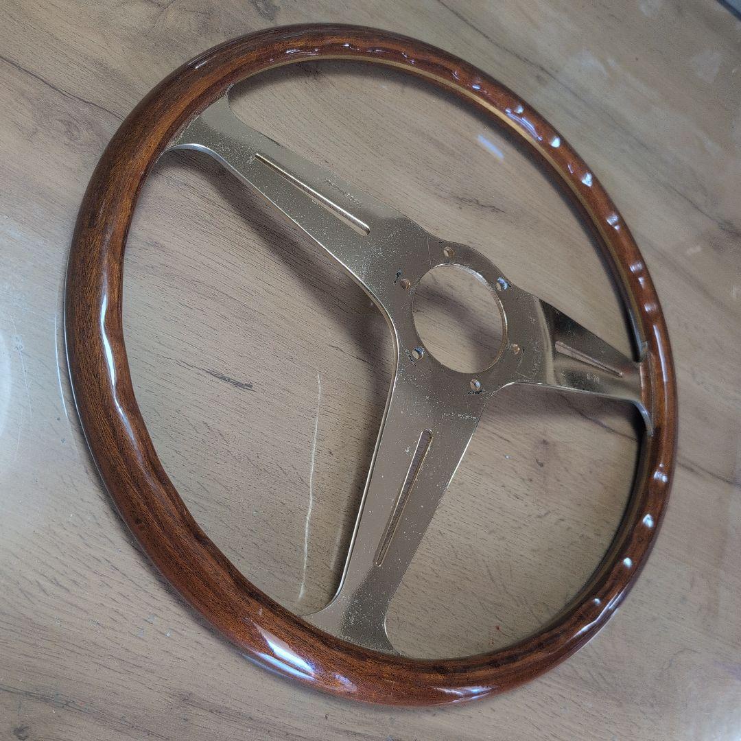 NARDI 当時物 ゴールド/ウッド ステアリングハンドル 38.5cm ！