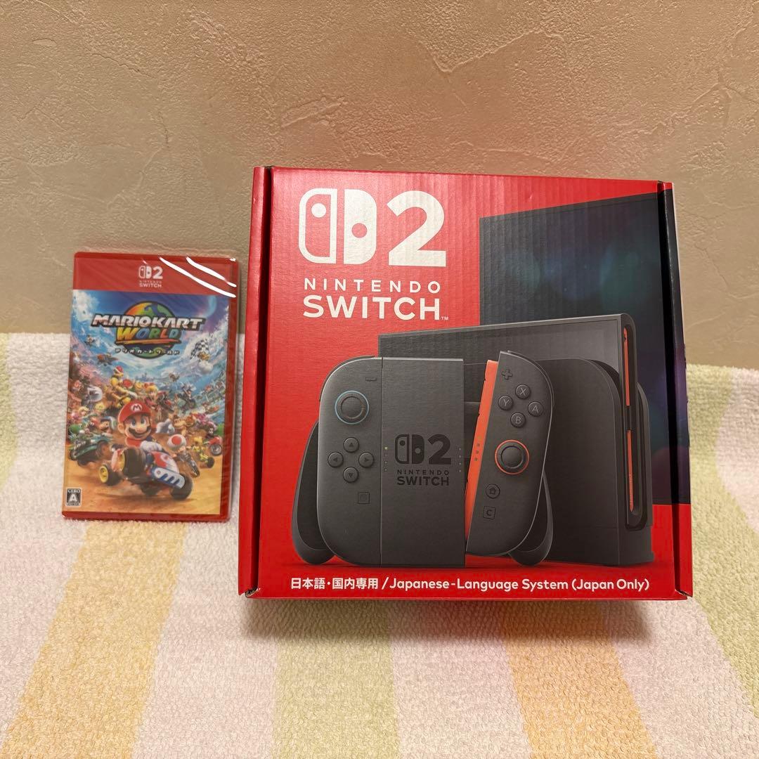 新品 Nintendo Switch2本体+マリオカートワールド（パッケージ版） 任天堂（Nintendo） Switch2本体マリカセット＋スクリーンガード9H高