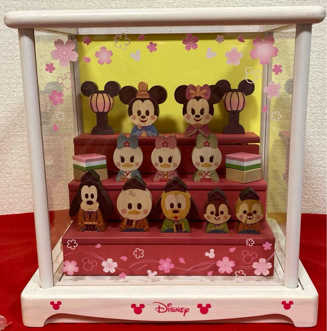 ＫＩＤＥＡ　ディズニー　ひな祭り　雛人形　ケース付き ミッキー＆ミニー ディズニーリゾート 刺繍名前札 お雛様ペア飾り