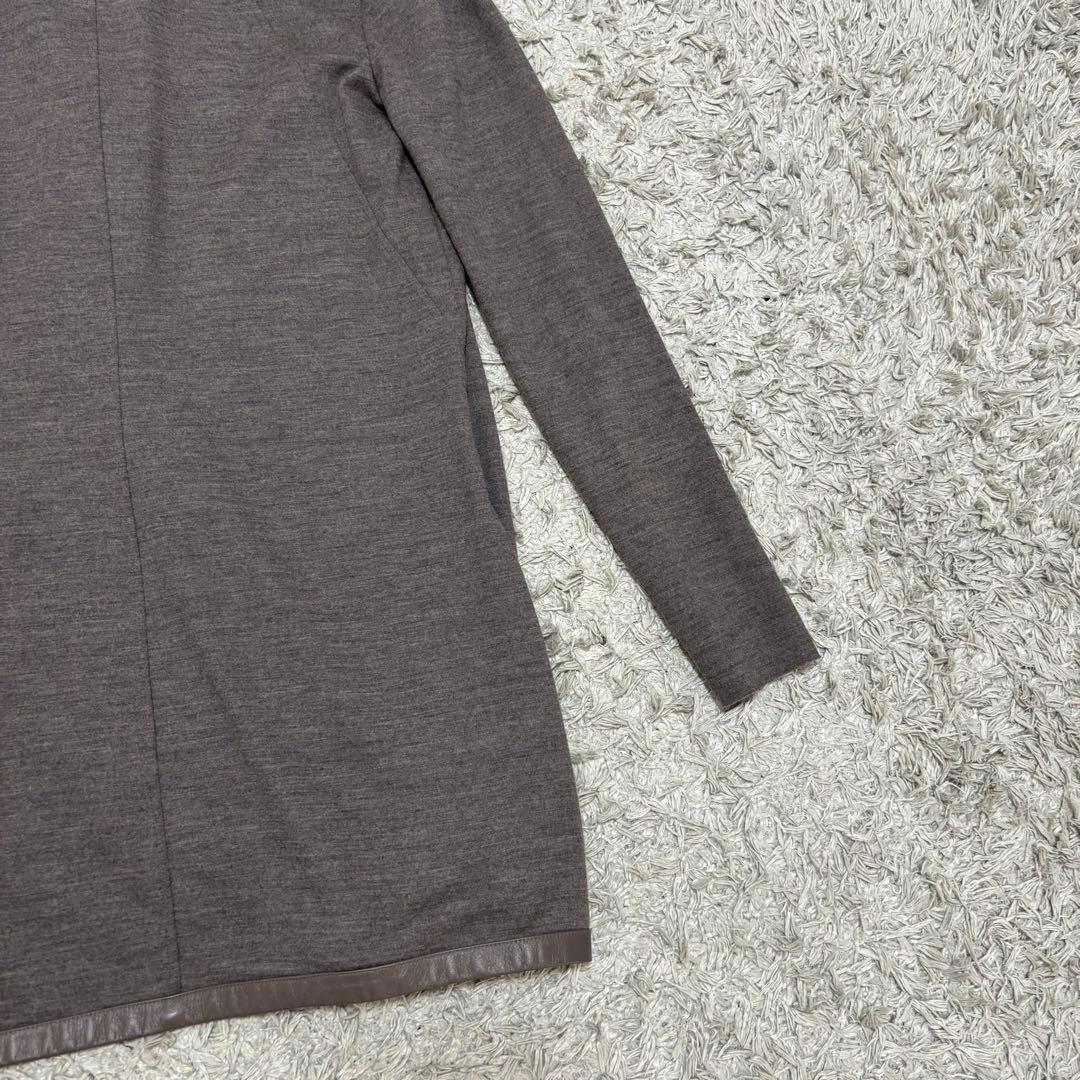 ヘルムートラング レザーパイピング ドレープ カーディガン XS