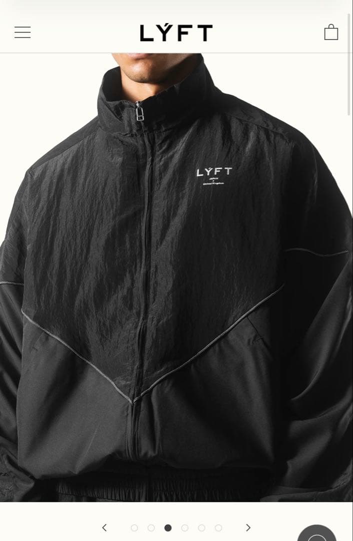 Lyft V-FORM OVERSIZE TRACK JACKET BLACK