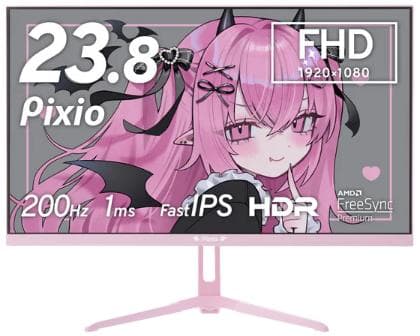 PX248 Wave ゲーミングモニター デコラパステルピンクデビル 美品 PX248WAVEKDV / パステルピンク デビル | 23.8インチ 200Hz FHD