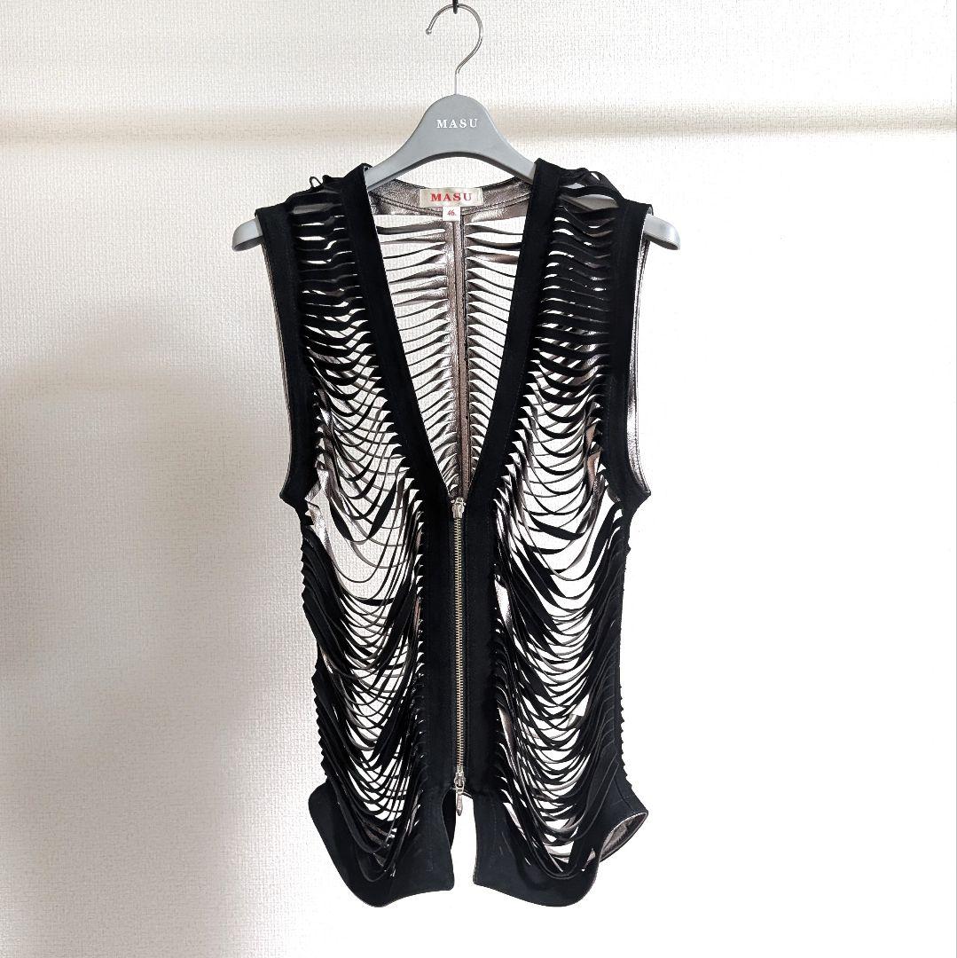 トップス MASU SHREDDER LEATHER VEST(BLACK) MASU】 . 