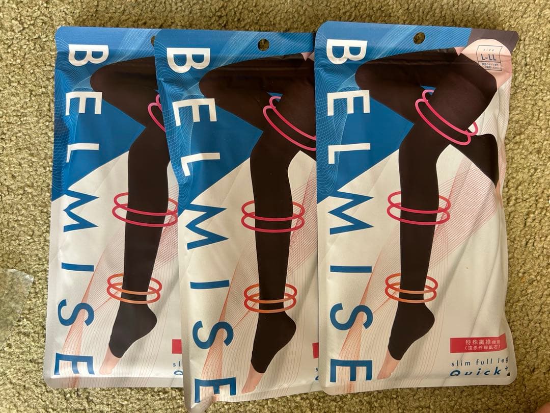 BELMISE スリムフルレッグクイック L-LL ブラック 3個セット-☀️🌈30