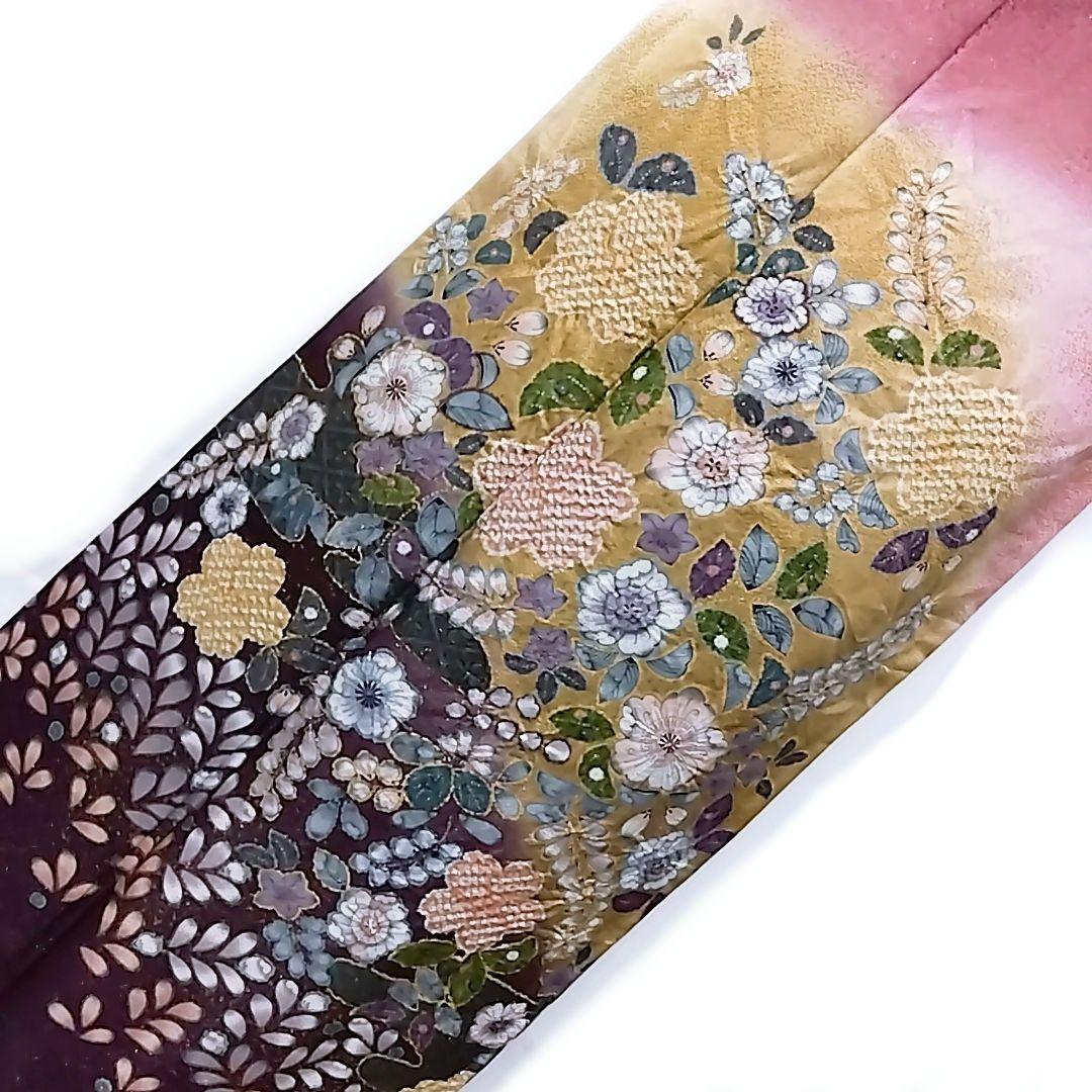 辻ケ花 辻が花 金通し 絞り 辻ヶ花 セット 訪問着 染め分け 袋帯