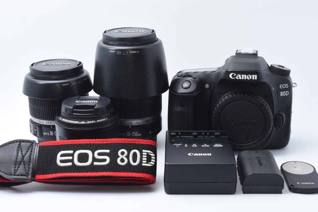 ★美品★ Canon EOS 80D トリプルレンズセット EOS 80D Canon キヤノン 超望遠トリプルレンズセット SDカード(16GB