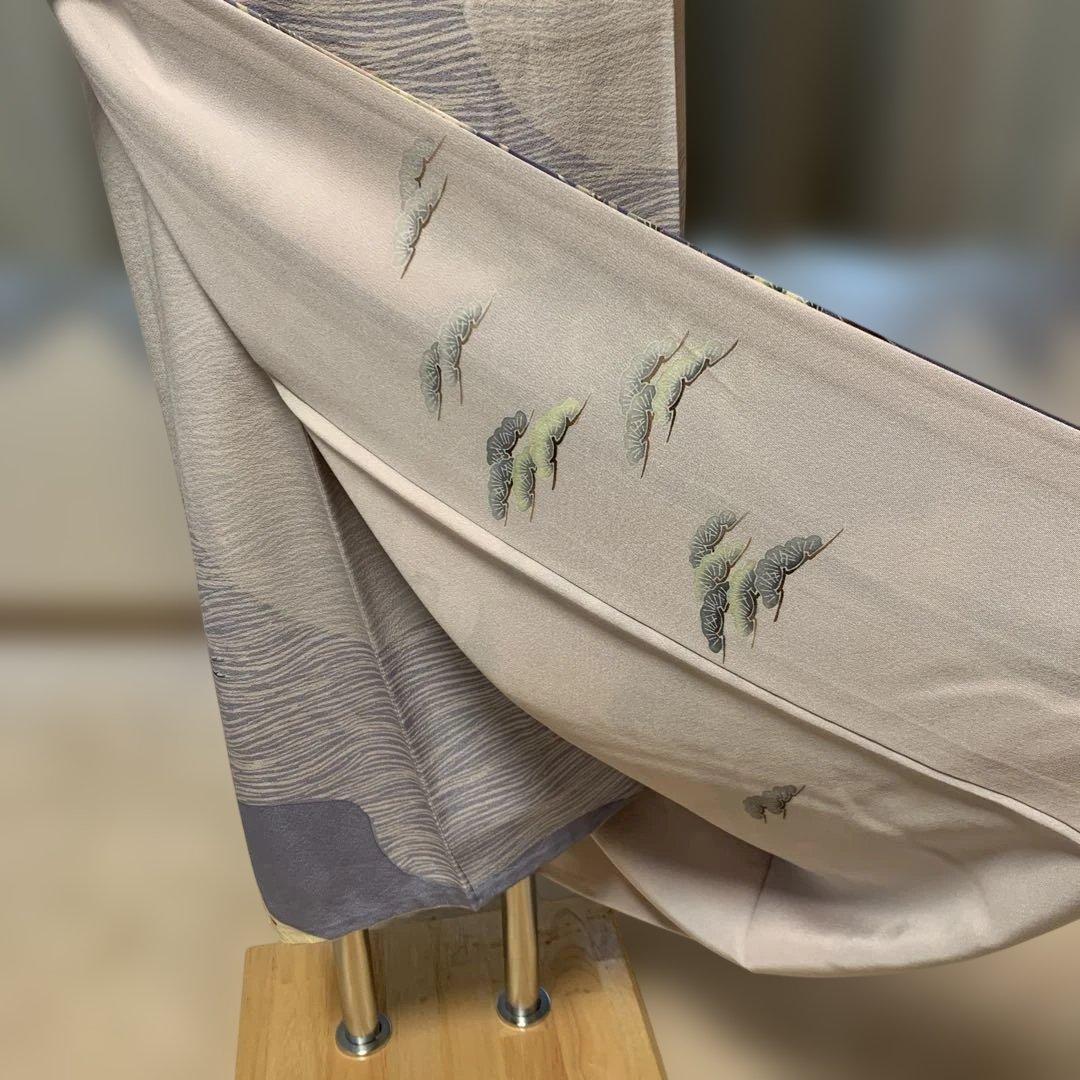 yamaguchi様極美品☆加賀友禅訪問着袷☆落款あり☆舞鶴☆グレー