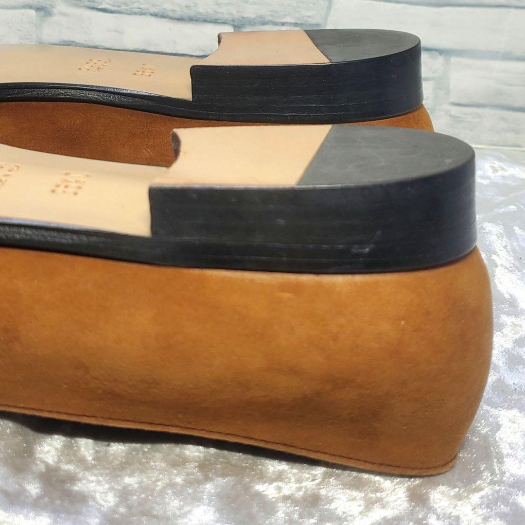 【極美品】✨GUCCI 22.5cm 革靴 茶 スエード ビット金具 35.5