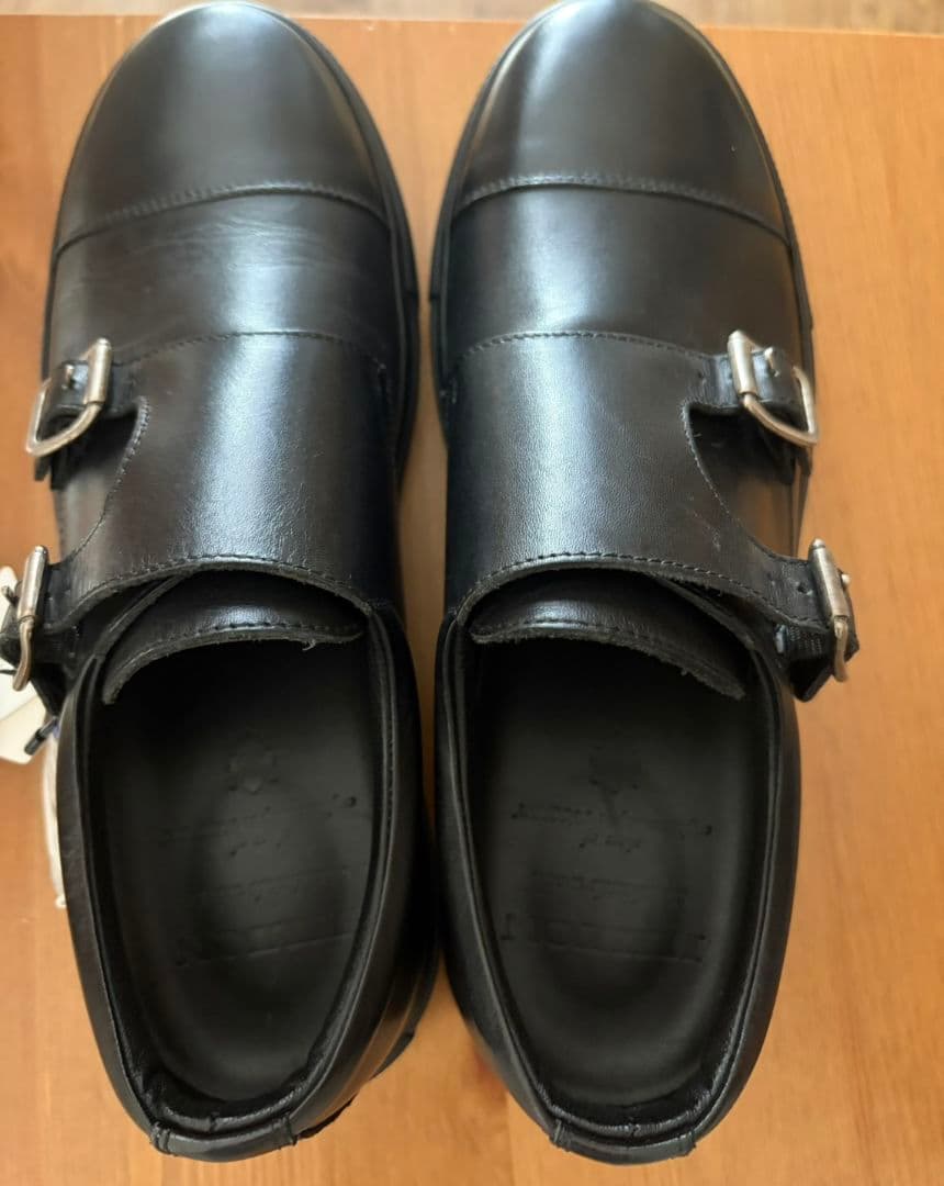 HILTON ブラック ダブルモンクシューズ 25.0cm