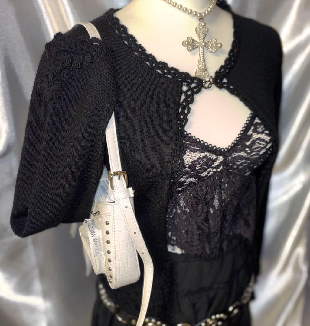 Archive ダークコア ゴスロリ y2k ウールニットカーディガン 黒 - メルカリ