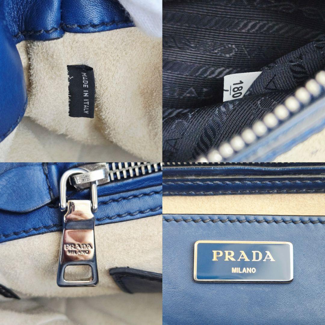 ⭐PRADA⭐ プラダ ガレリア ハンドバッグ ネイビー レザー