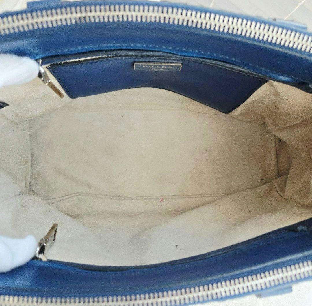 ⭐PRADA⭐ プラダ ガレリア ハンドバッグ ネイビー レザー