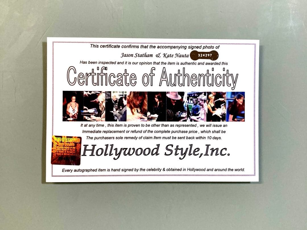 ジェイソン・ステイサムとケイトノタ直筆サイン入り超 大型写真