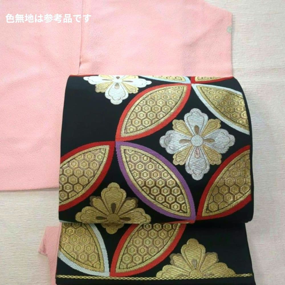 袋帯 正絹 六通柄 黒地 七宝柄 420cm - メルカリ