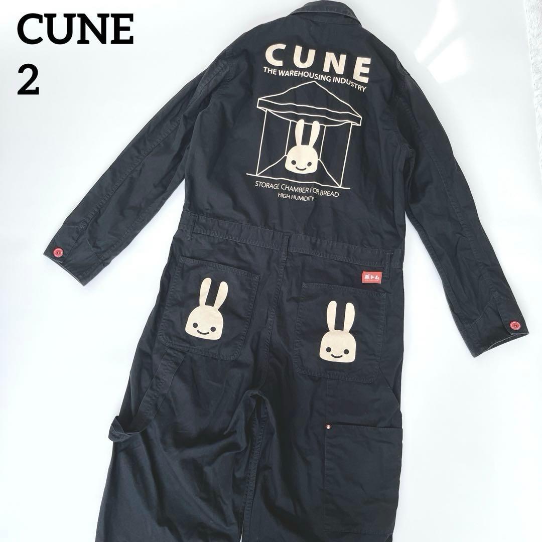 CUNEキューン うさぎプリント つなぎ オールインワン ブラック 2 CUNE キューン 20周年記念 うさぎプリント オールインワン 20th - メルカリ
