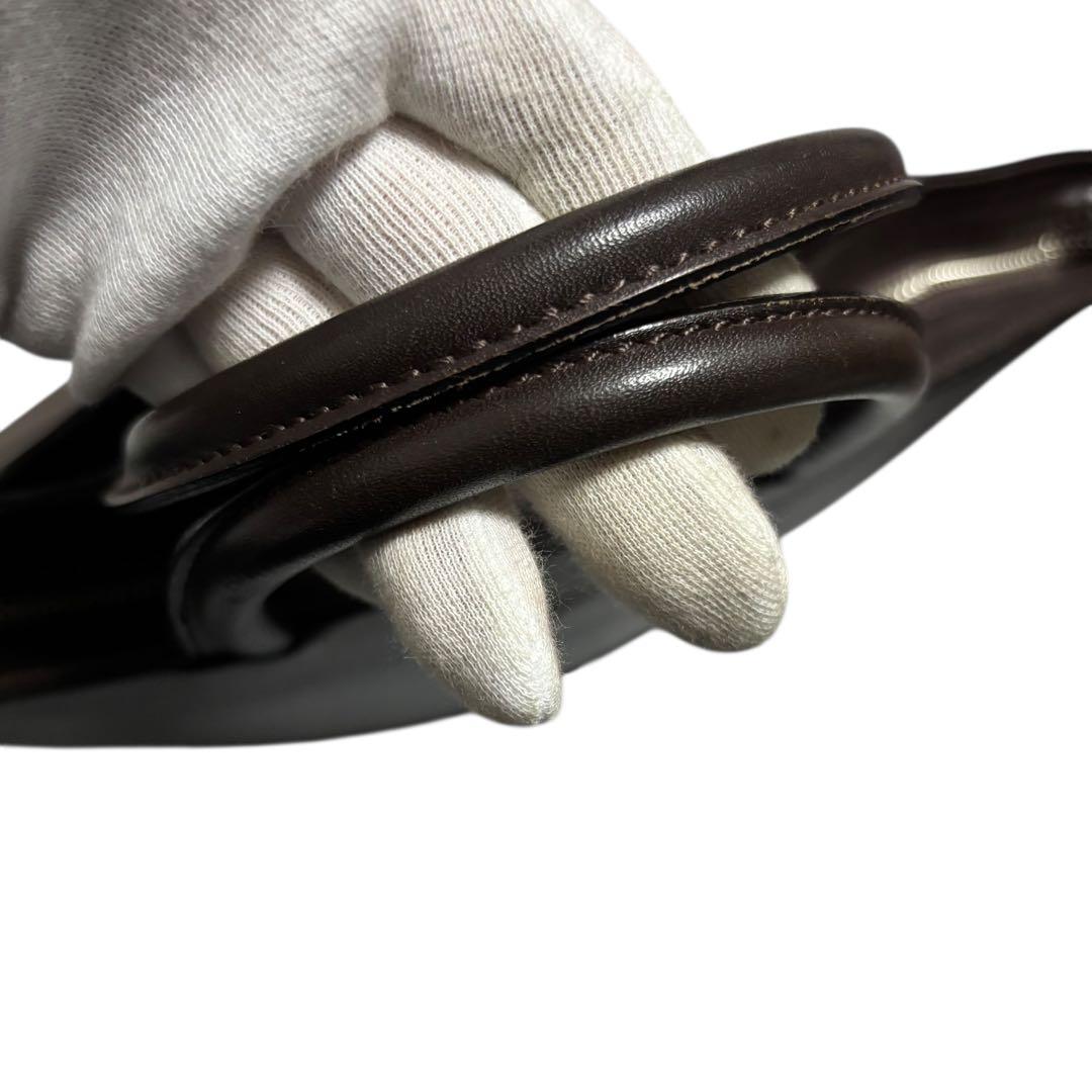 希少】 マーガレットハウエル レザー ハンドバッグ バケツ ダーク