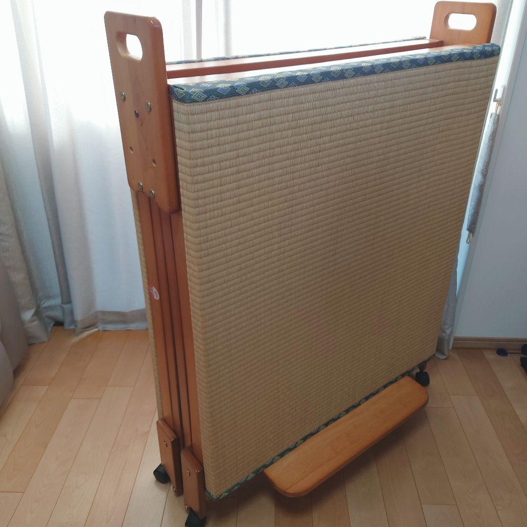 中居木工　畳ベッド　折りたたみベッド 楽天市場】中居木工 折りたたみ 畳ベッド 黒畳 ハイタイプ 日本製 国産