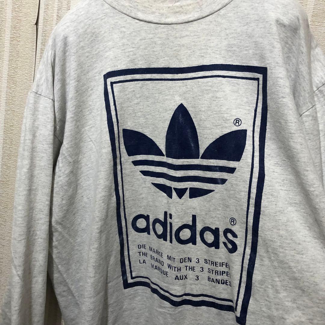 90s USA製 常田大希 adidas アディダス ロンT 両面プリント 反転