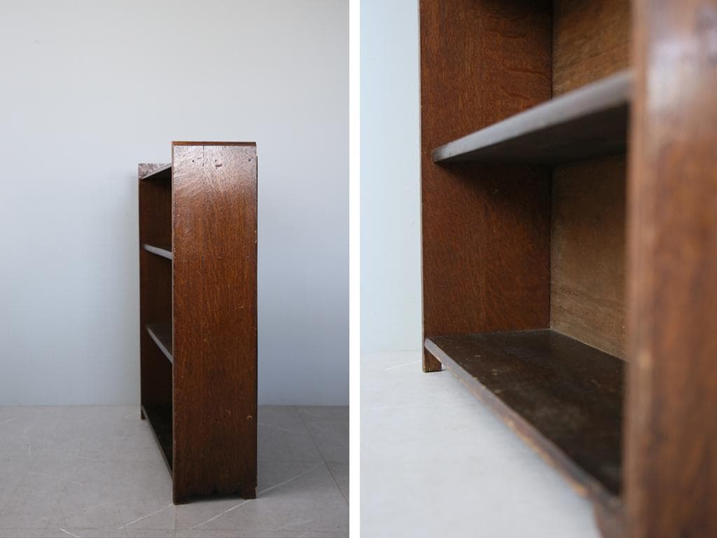 英国アンティーク木製ブックシェルフ/本棚/食器棚/飾り棚/収納ラック