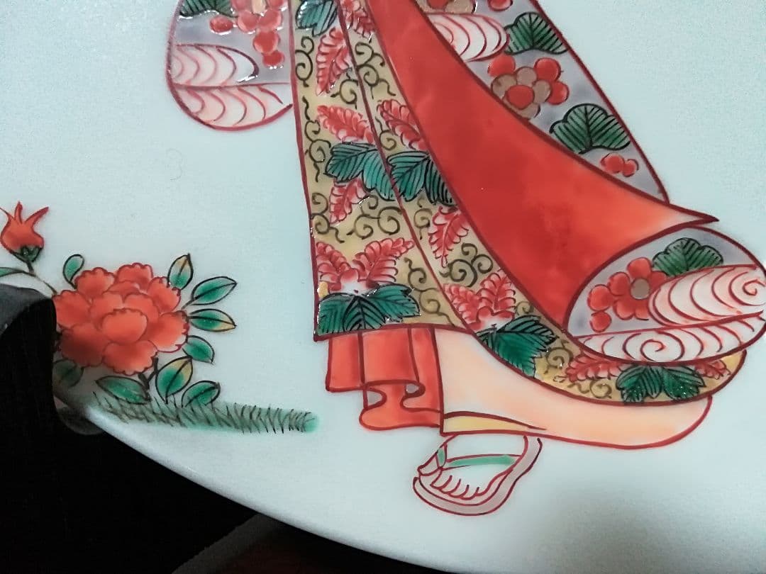 ⭐江戸時代 鍋島藩 御窯絵師 今泉今右衛門の優品 染付色絵磁器 美人図