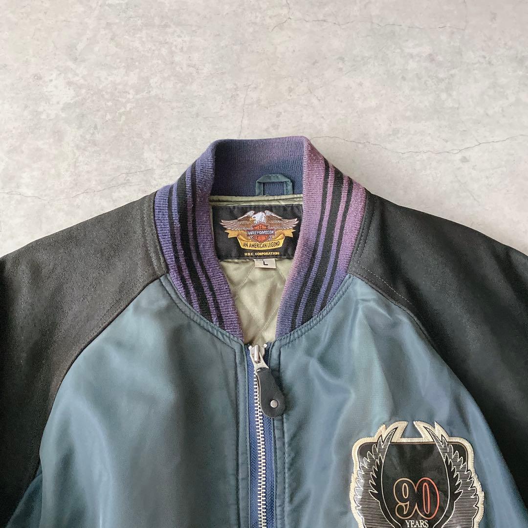 希少 90s Harley-Davidson 90周年記念スタジャン ビンテージ - メルカリ