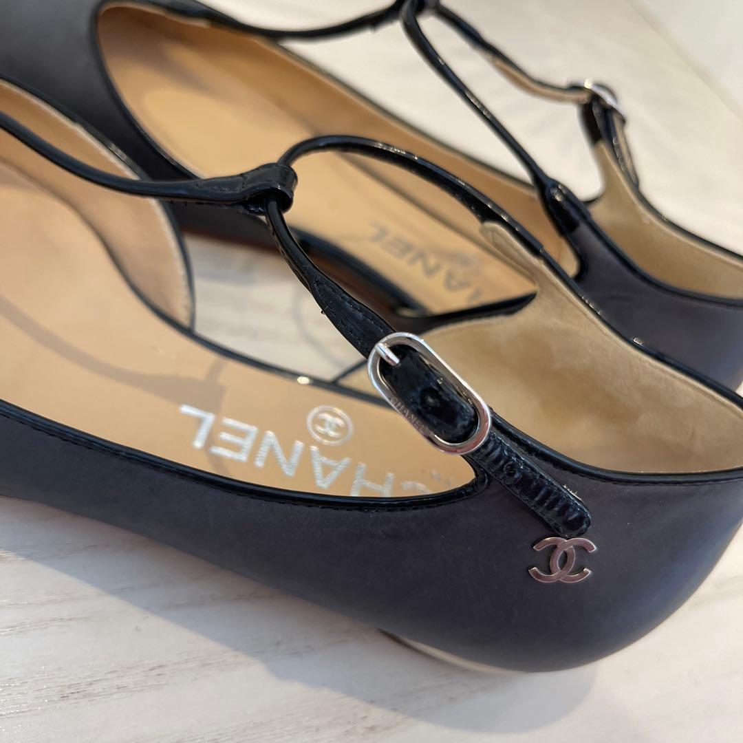 シャネル CHANEL G28651 フラットシューズ 35 1/2C