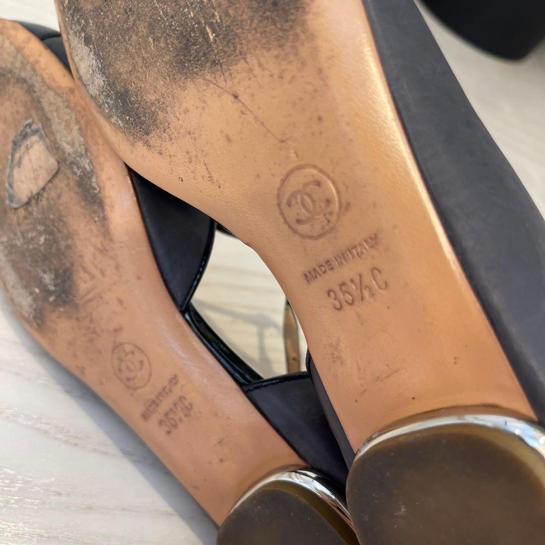 シャネル CHANEL G28651 フラットシューズ 35 1/2C