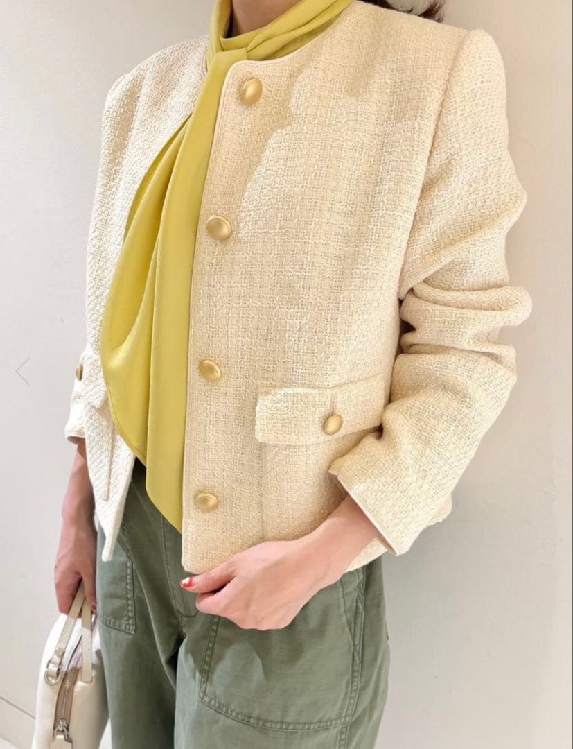 今季アルアバイルスカーフネックブラウスイエロー