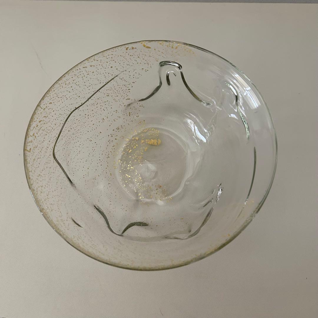 貴重・未使用】稲嶺盛吉 初期作品 琉球ガラス ガラス鉢 大山工房時代