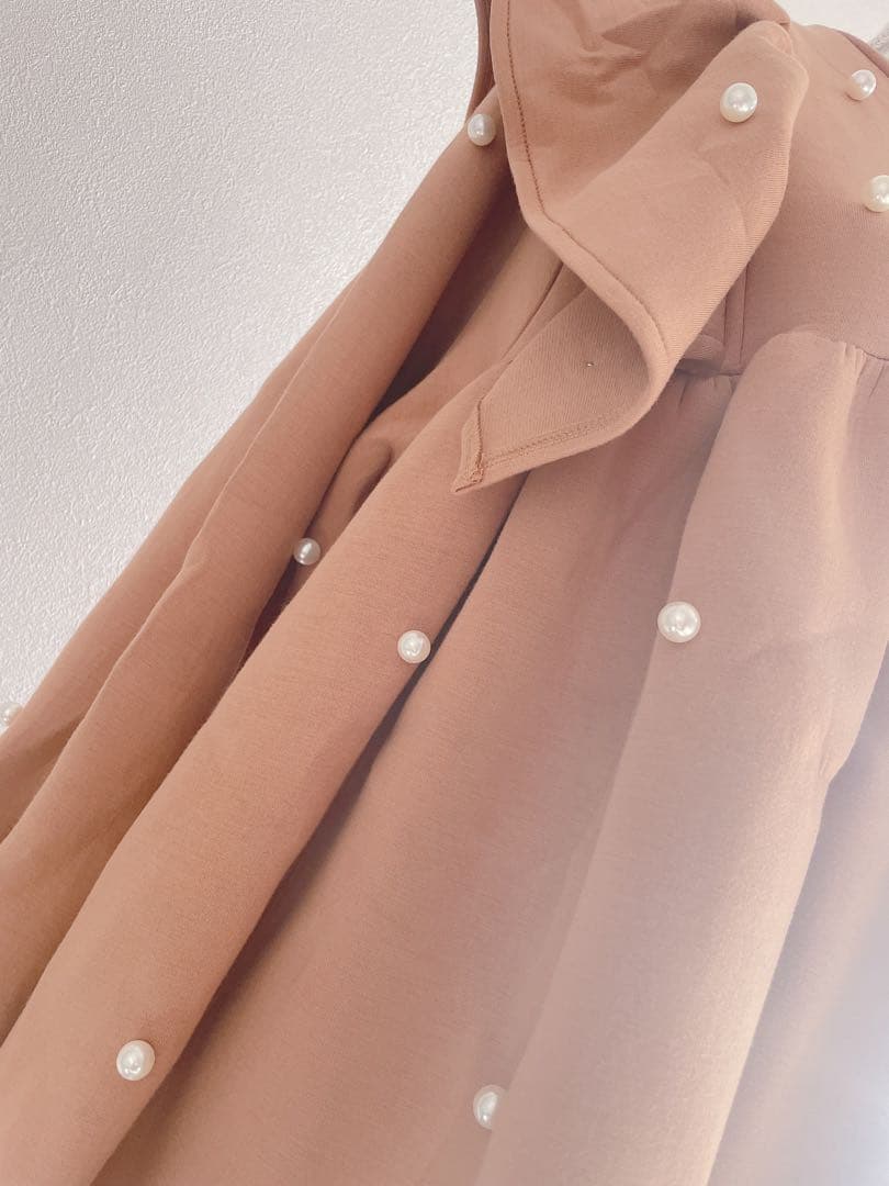 MARREY ME マリーミー パール ボンディング スウェット キャメル