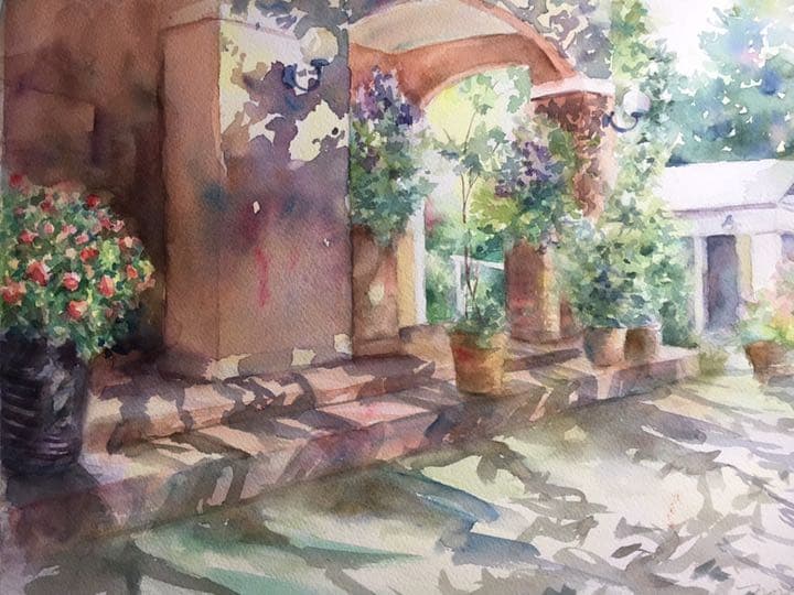 水彩原画バラクライングリッシュガーデン光と影➁ひかりあふれて… 水彩原画バラクライングリッシュガーデン光と影➁ひかりあふれて… 水彩