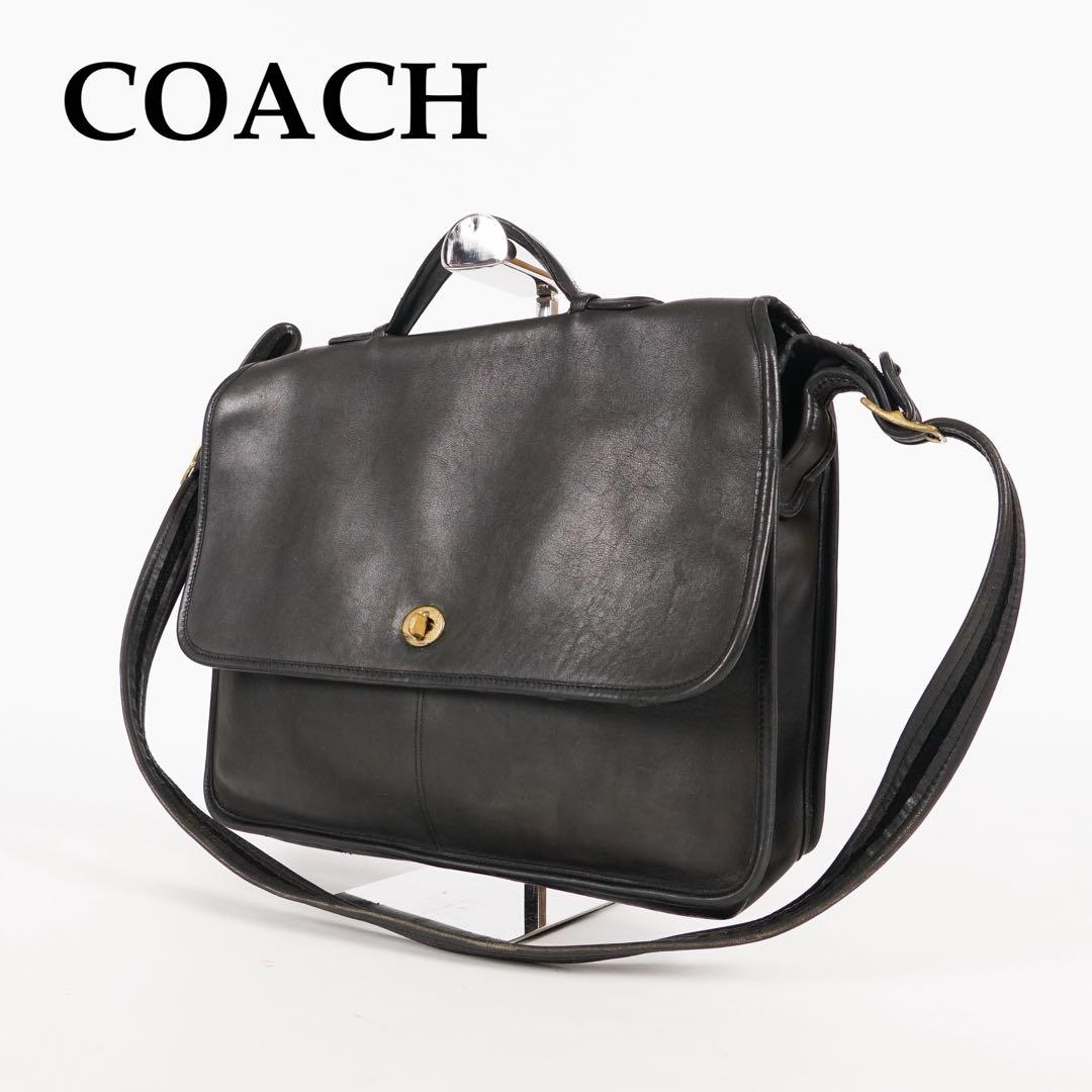 美品 OLD COACH ブリーフケース ビジネスバッグ ターンロック レザー