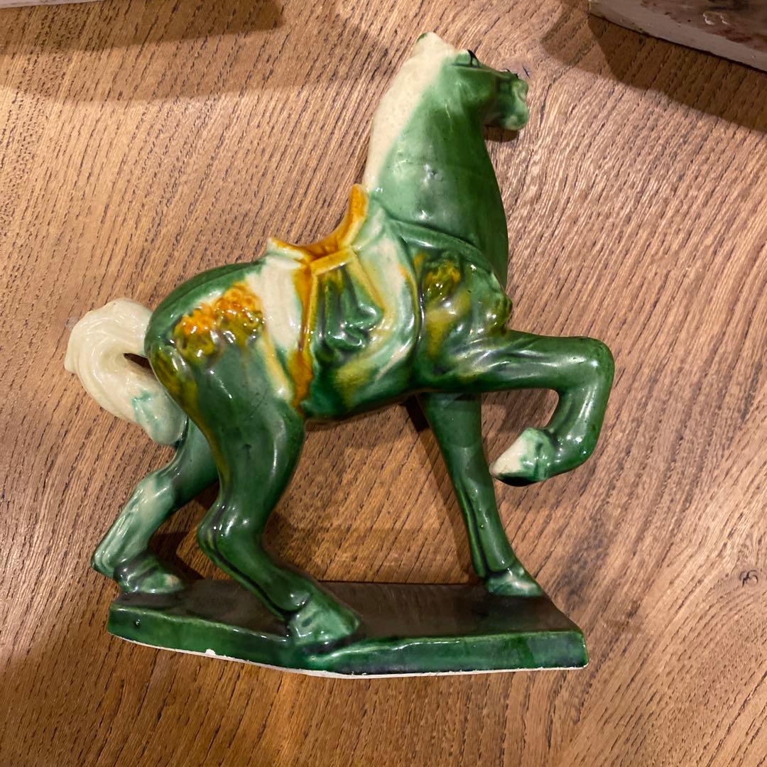 唐三彩 馬、ラクダの置物 3体 - メルカリ