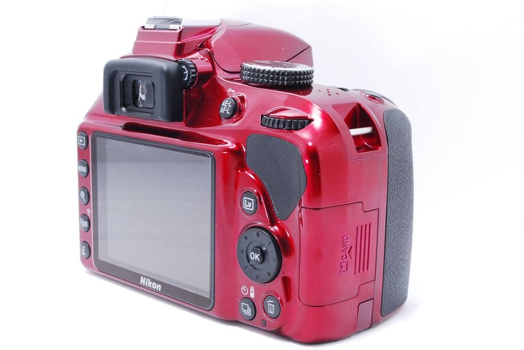 ほぼ新品】ショット数わずか247回 Nikon D3200 レッド スマホ転送