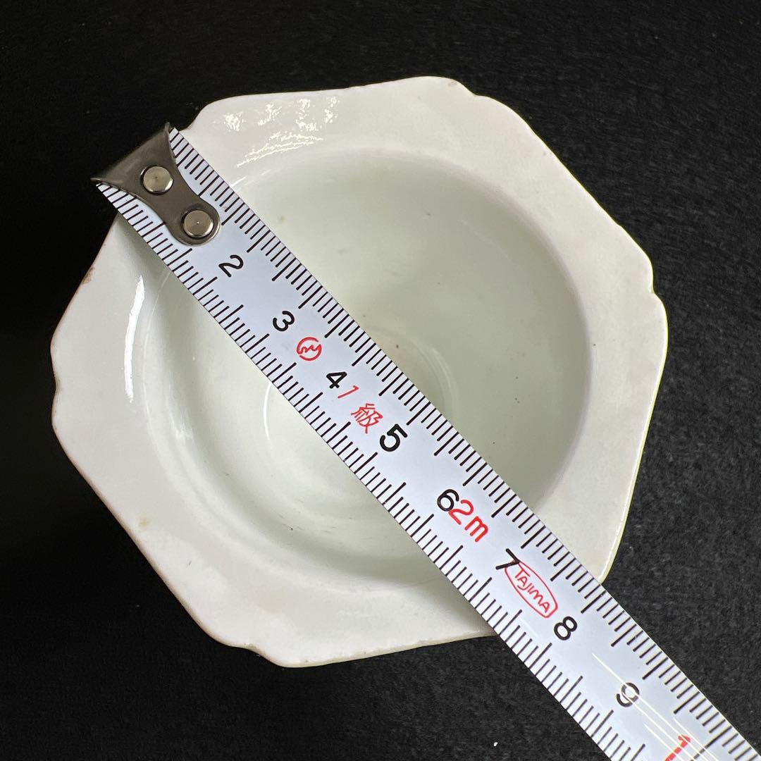 江戸初期~中期 柿右衛門白磁輪花猪口8客 状態良 木箱付 東Y8-0114☆2F