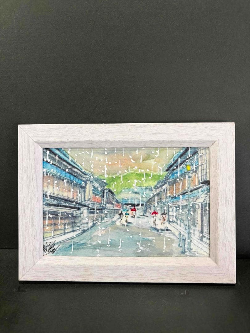 小さな水彩画原画 春のみぞれ2 金沢 東茶屋街 7474 - メルカリ